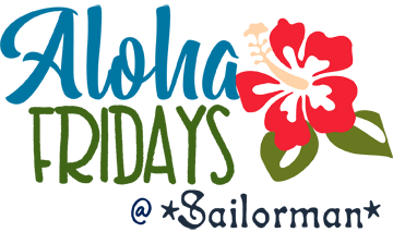 Aloha Fridays at Sailorman! Picture of red hibiscus.