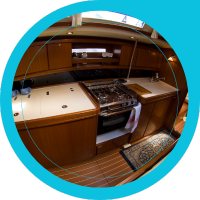 Shop galley and cabin