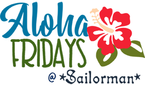 Aloha Fridays at Sailorman! Picture of red hibiscus.