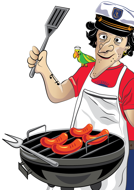 Picture of the Sailor man barbecuing